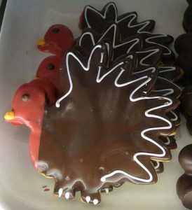 Turkey cookie from the All Chocolate Kitchen