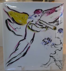 Angel by Chagall on a plate