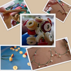 creating a headband with buttons and wire