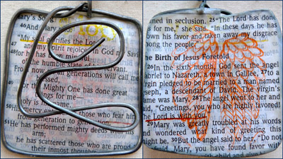 Mary's Song wax and wire pendant by Maike's Marvels