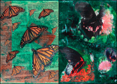 encaustic collages by Maike's Marvels