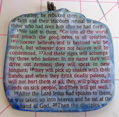 Faith wax and wire pendant back