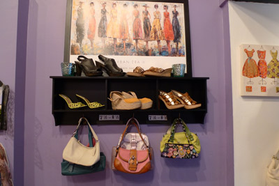 Swap Shop purses and shoes - photo by Maike's Marvels